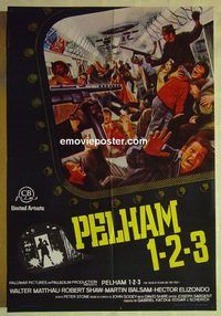 t451 TAKING OF PELHAM 1 2 3 Spanish movie poster '74 Walter Matthau