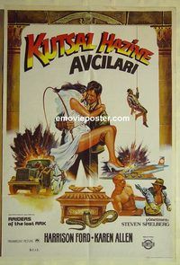 t395 RAIDERS OF THE LOST ARK Turkish movie poster '81 different art!