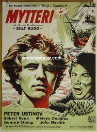v526 BILLY BUDD Danish movie poster '62 Terence Stamp, Robert Ryan