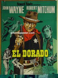 v530 EL DORADO Danish movie poster '66 John Wayne, Robert Mitchum