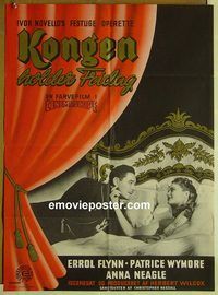 v541 KING'S RHAPSODY Danish movie poster '56 Errol Flynn