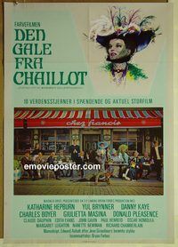 v544 MADWOMAN OF CHAILLOT Danish movie poster '69 Katharine Hepburn