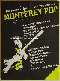 v547 MONTEREY POP Danish movie poster '69 rock 'n' roll!