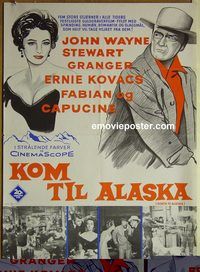 v551 NORTH TO ALASKA Danish movie poster '60 John Wayne, Granger