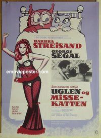 v555 OWL & THE PUSSYCAT Danish movie poster '71 Barbra Streisand