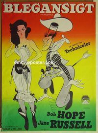v556 PALEFACE Danish movie poster R60s Bob Hope, Russell
