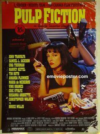 v558 PULP FICTION Danish movie poster '94 Travolta, Thurman, Tarantino