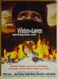 v579 WIND & THE LION Danish movie poster '75 Sean Connery, Bergen