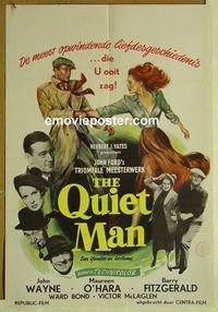 v559 QUIET MAN Dutch movie poster R60s John Wayne, Maureen O'Hara