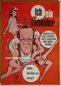 v538 I A LOVER Danish movie poster '66 Danish sex, Jorgen Ryg