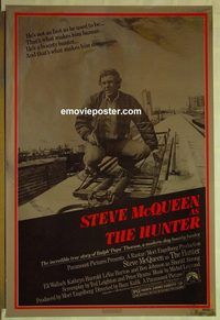 v016 HUNTER foil one-sheet movie poster '80 Steve McQueen, Wallach