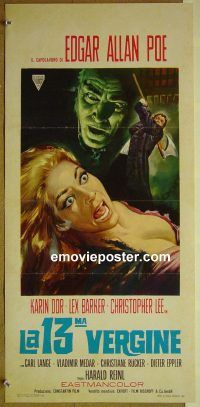 v604 BLOOD DEMON Italian locandina movie poster '68 Christopher Lee