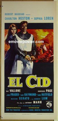 v617 EL CID Italian locandina movie poster '61 Charlton Heston, Loren