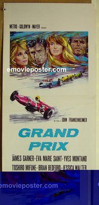 v627 GRAND PRIX Italian locandina movie poster R70s Garner, car racing!
