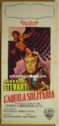 v668 SPIRIT OF ST LOUIS Italian locandina movie poster '57 Stewart