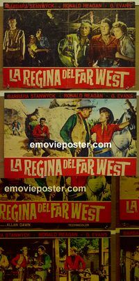 v698 CATTLE QUEEN OF MONTANA 3 Italian photobusta movie posters '54