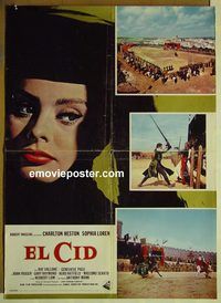 v779 EL CID Italian 26x37 movie poster '61 Heston, Loren