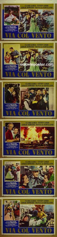 v719 GONE WITH THE WIND 5 Italian photobusta movie posters R70s Gable
