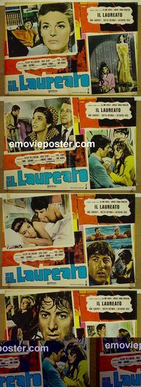 v721 GRADUATE 4 Italian photobusta movie posters '68 Hoffman, Bancroft