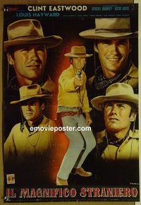 v737 MAGNIFICENT STRANGER #1 Italian photobusta movie poster '67 Eastwood