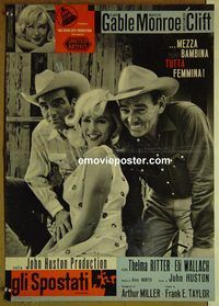 v741 MISFITS #2 Italian photobusta movie poster '61 Gable, Monroe