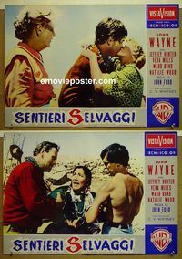 v756 SEARCHERS 2 Italian photobusta movie posters '56 John Wayne