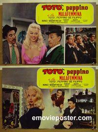 v774 TOTO, PEPPINO & THE HUSSY 2 Italian photobusta movie posters '57