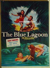 v803 BLUE LAGOON Pakistani movie poster '49 Jean Simmons