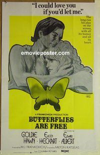 v810 BUTTERFLIES ARE FREE Pakistani movie poster '72 Goldie Hawn