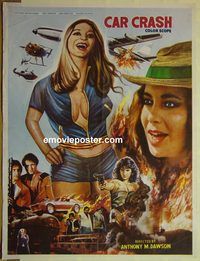 v811 CAR CRASH Pakistani movie poster '80 Joey Travolta, Margheriti