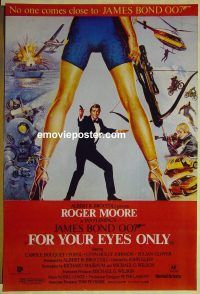 v853 FOR YOUR EYES ONLY Pakistani movie poster '81 Moore as Bond
