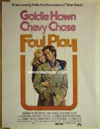 v854 FOUL PLAY Pakistani movie poster '78 Goldie Hawn, Chase