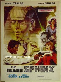 v861 GLASS SPHINX Pakistani movie poster '67 Robert Taylor, Ekberg