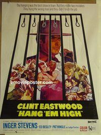 v867 HANG 'EM HIGH Pakistani movie poster '68 Clint Eastwood