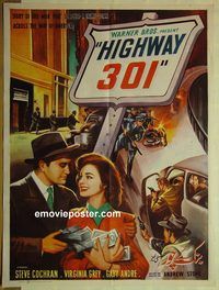 v877 HIGHWAY 301 Pakistani movie poster '51 Steve Cochran