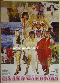 v891 ISLAND WARRIORS Pakistani movie poster '84 Don Wong, Linda Young
