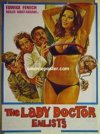 v904 LADY DOCTOR ENLISTS Pakistani movie poster '77 Edwige Fenech