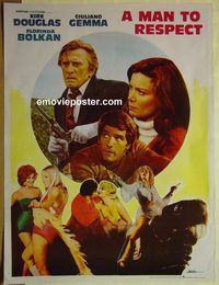 v915 MAN TO RESPECT Pakistani movie poster '72 Kirk Douglas