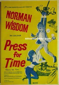 v942 PRESS FOR TIME Pakistani movie poster '66 Norman Wisdom