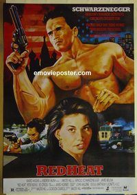 v948 RED HEAT Pakistani movie poster '88 Schwarzenegger, Belushi