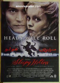 v973 SLEEPY HOLLOW Pakistani movie poster '99 Johnny Depp, Ricci