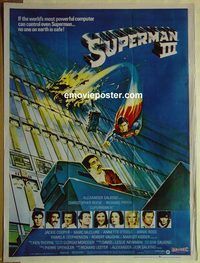 v979 SUPERMAN 3 Pakistani movie poster '83 Reeve, Pryor, Kidder