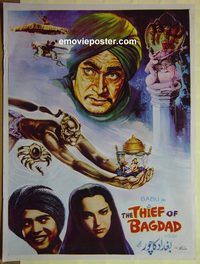 v985 THIEF OF BAGDAD Pakistani movie poster R70s Conrad Veidt, Sabu
