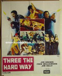 v986 THREE THE HARD WAY Pakistani movie poster '74 Jim Brown