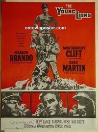 w008 YOUNG LIONS Pakistani movie poster '58 Marlon Brando as Nazi