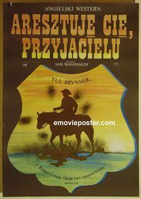 v303 CATLOW Polish movie poster '71 Yul Brynner, Y. Erol artwork!