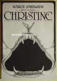 v306 CHRISTINE Polish movie poster '83 Stephen King, Erol artwork!