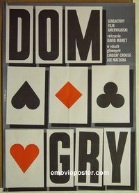 v349 HOUSE OF GAMES Polish movie poster '87 cool Erol gambling art!