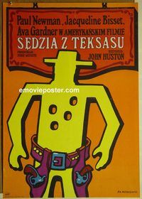 v369 LIFE & TIMES OF JUDGE ROY BEAN Polish movie poster '72 Mlodozeniec