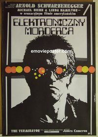 v446 TERMINATOR Polish movie poster '84 Schwarzenegger, Erol art!